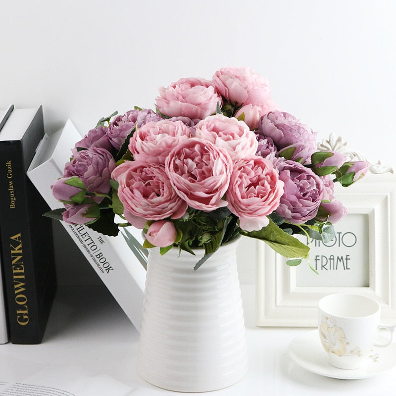 Silk Peony bouquet home decoration