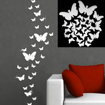 3D Mirrors Butterfly Wall Stickers